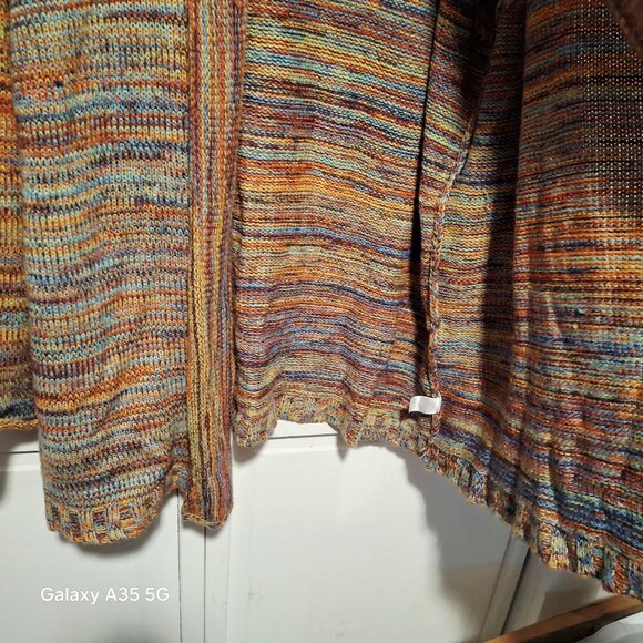 Multicolor Woman Within Open Cardigan Sweater Size 1X 100% Acrylic Lightweight K - Picture 6 of 7